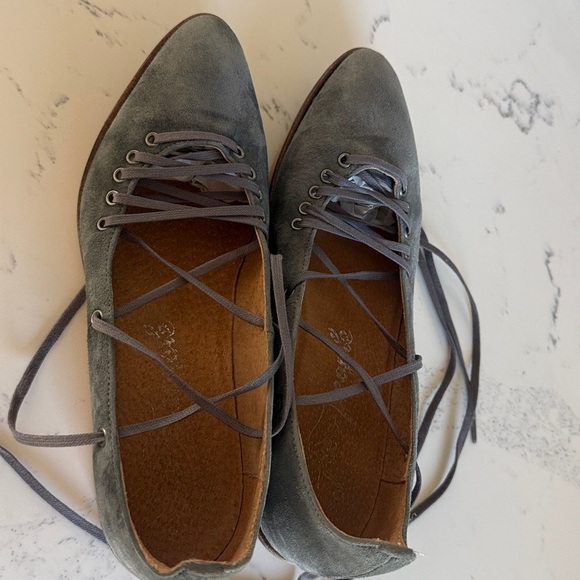 Free People Darcy Wood Platform lace up Shoes Grey Color Size 37/6.5 - Picture 5 of 16